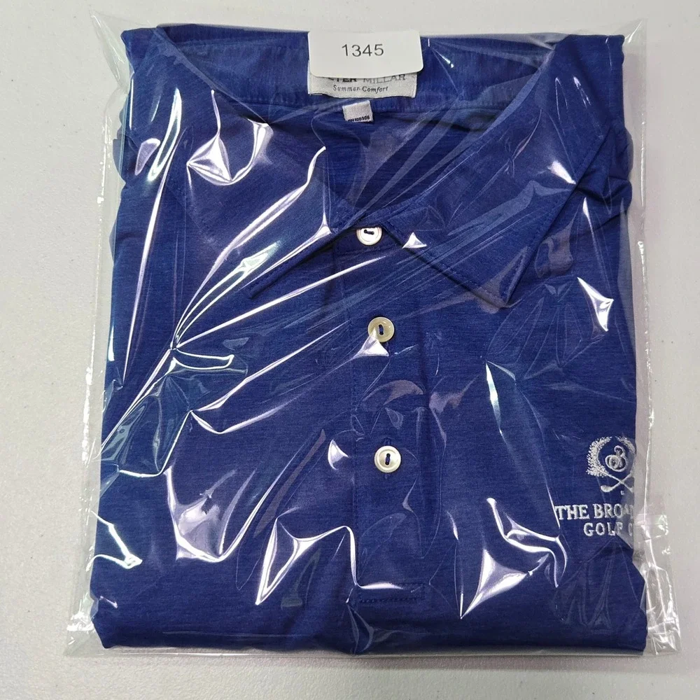 Peter Millar Summer Comfort XL Polo Blue The Broadmoor Golf Club Luxury Mesh - Picture 13 of 13